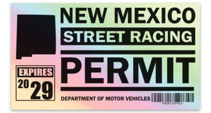 New Mexico Holographic Street Racing Permit