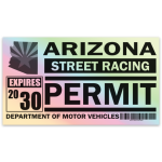 Arizona Holographic Street Racing Permit